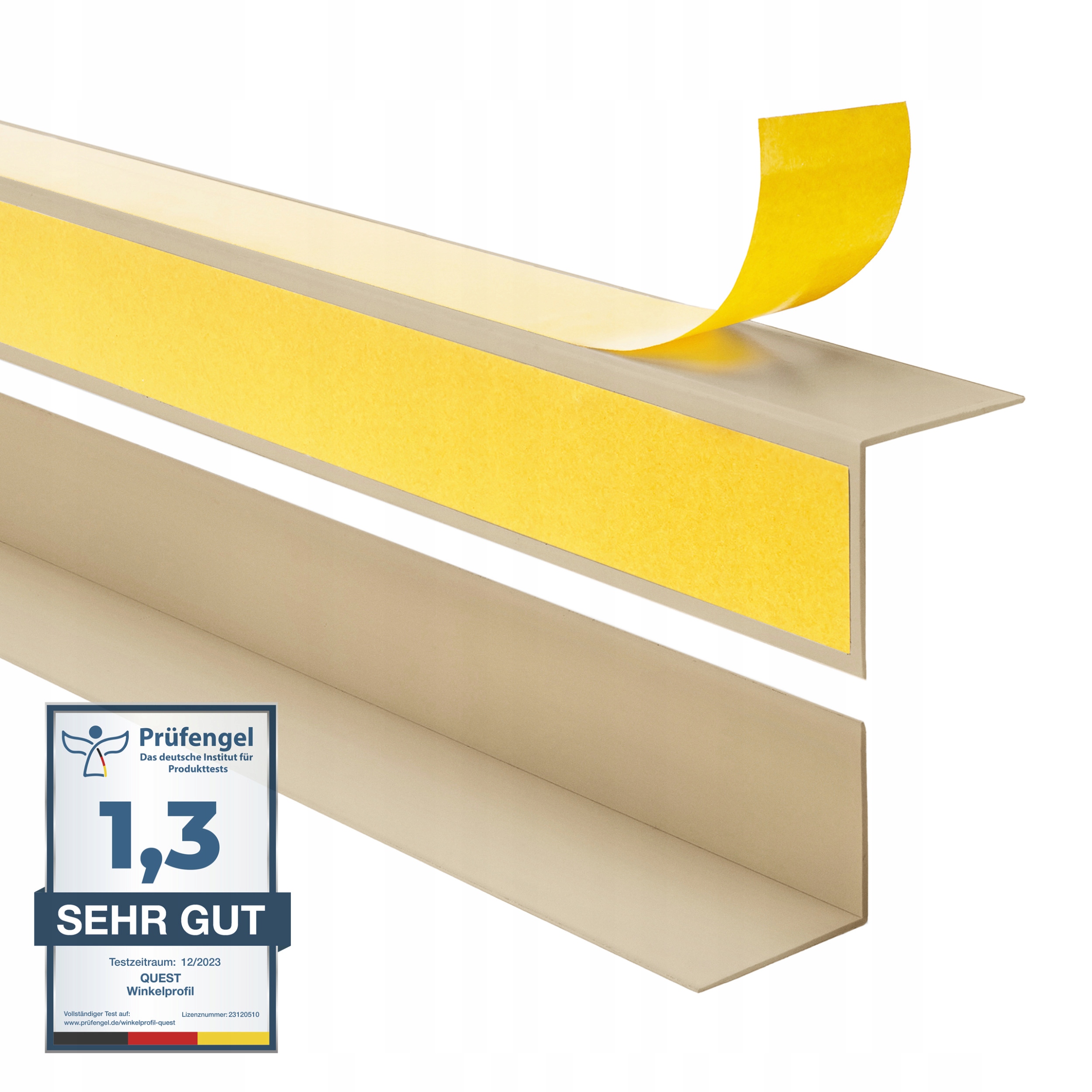 Pvc uholník tvrdý lepený na vonkajšej strane, béžový, 15x15 mm, 100 cm