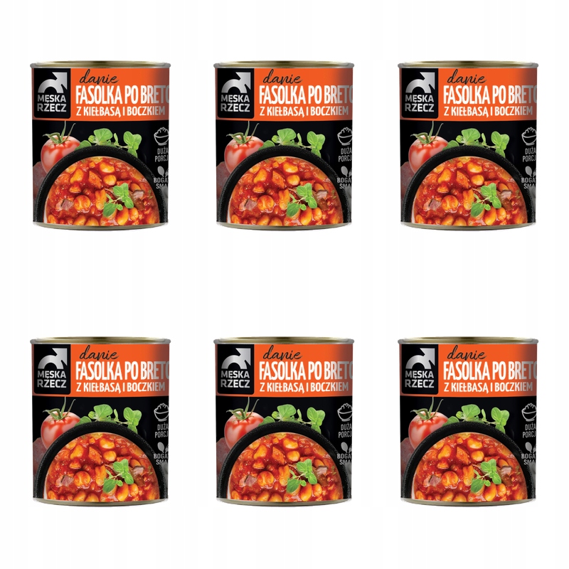 Fazole po bretaňsku s klobásou a slaninou 830 g Mužská věc X6