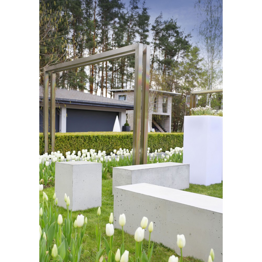 ŁAWKA OGRODOWA, ULICZNA XL BETON ARCHITEKTONICZNY Kolor biały