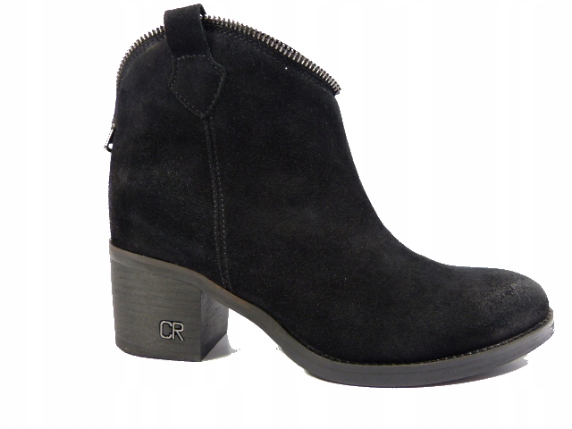 černé klasické kotníkové boty kožené boty s stabilním podpatkem Carinii 37 nové