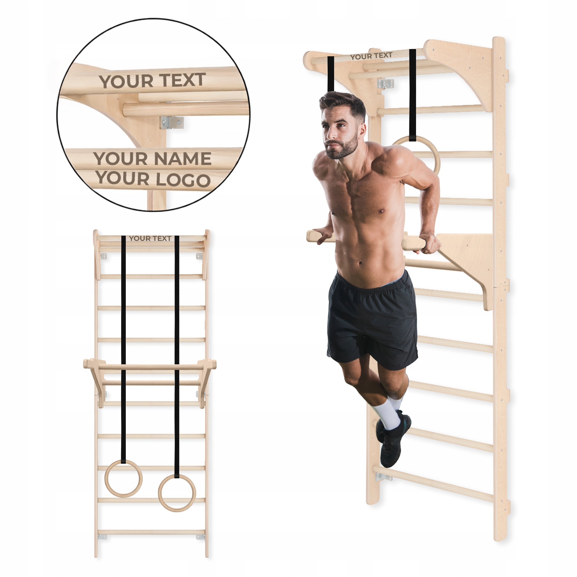 Drabinka gimnastyczna Uchwyt Dipy+ Kółka Treningowe Personalizacja