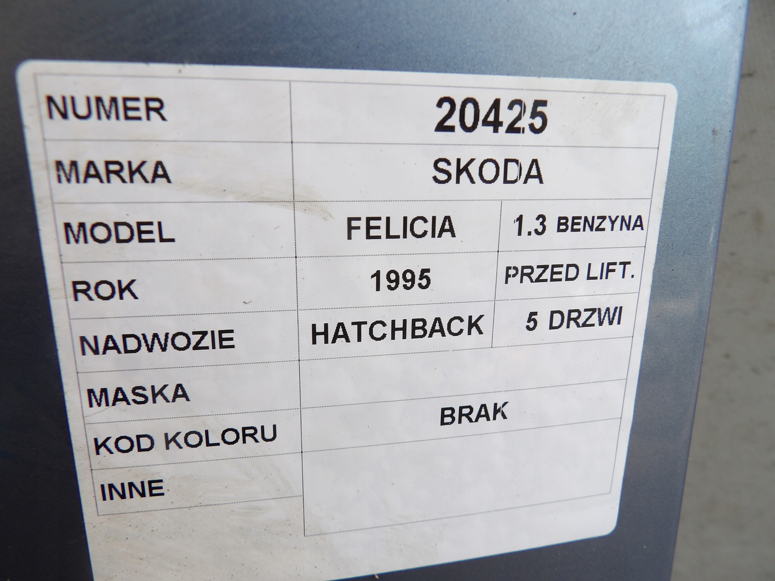 Skoda Felicia Capot