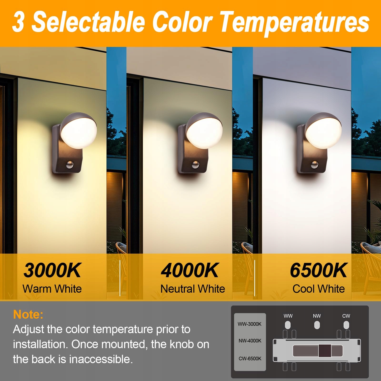 Lampa Zewnętrzna LED Z Czujnikiem Ruchu Ścienna Taras Antracyt IP54 CELAVY — miniatura 6