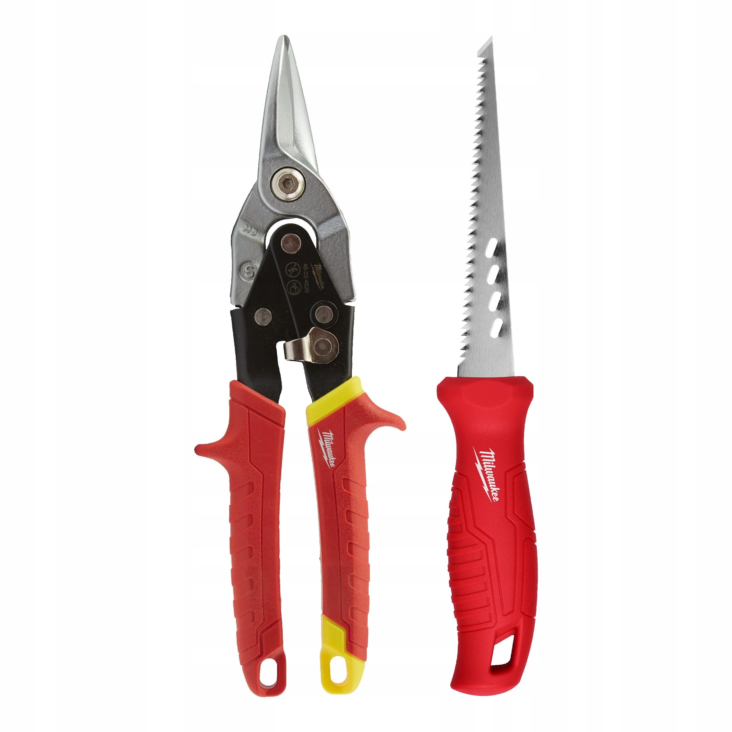 Sada nůžek na stříhání plechu rovné nůž na sádru a suché stěny Milwaukee