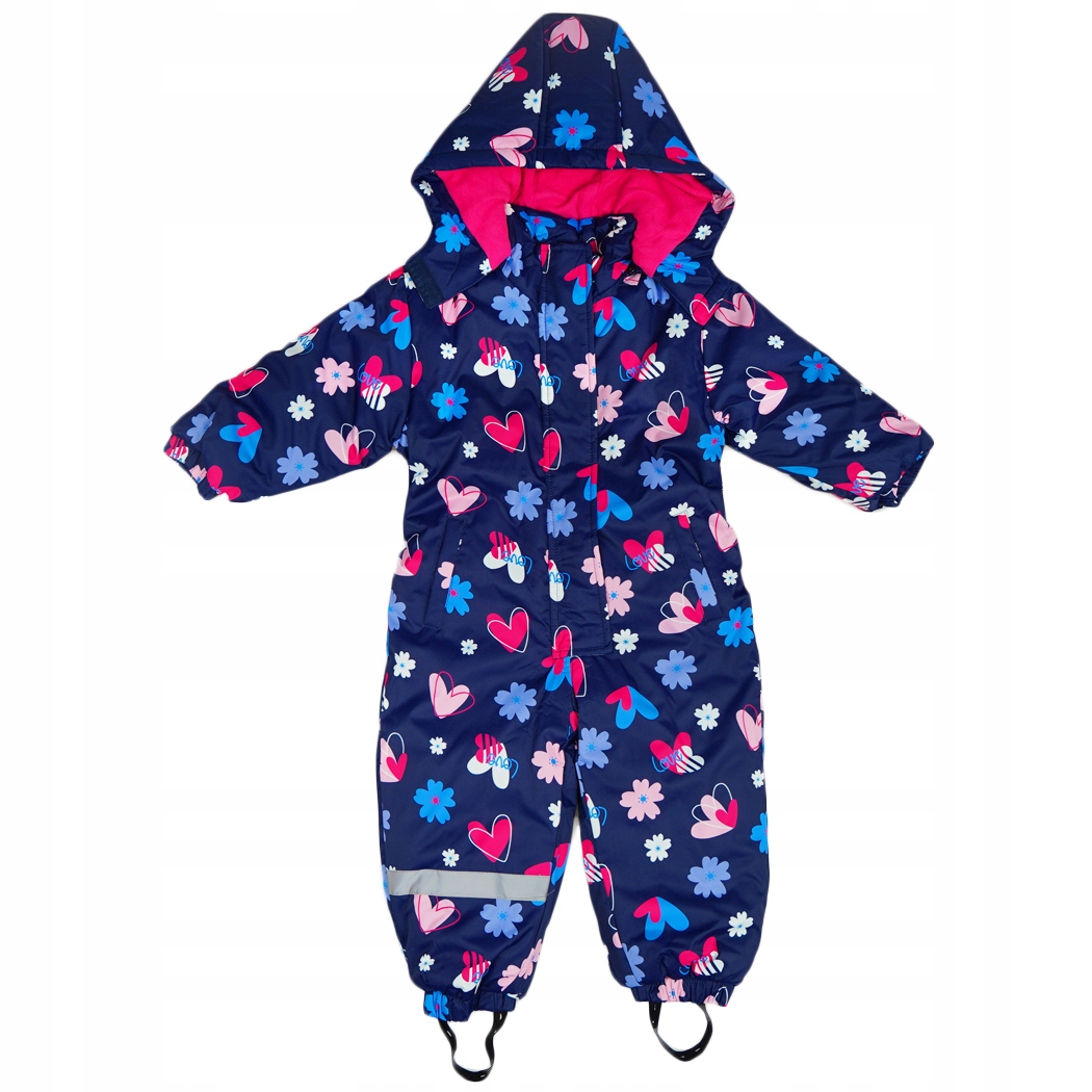 

Zimowy Kombinezon 1cz. Serca Kwiaty granat r.98