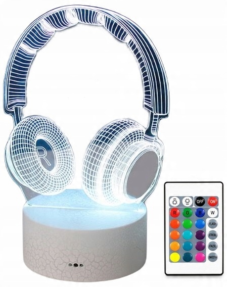 

Lampa 3D Led Słuchawki Music Lampa Nocna