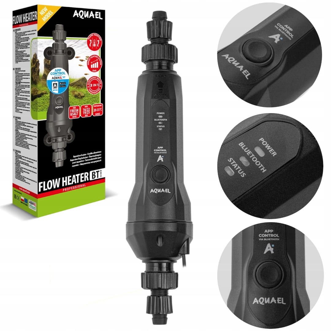 Levně Aquael Flow Heater Bt 50-500W inteligentní průtokový ohřívač