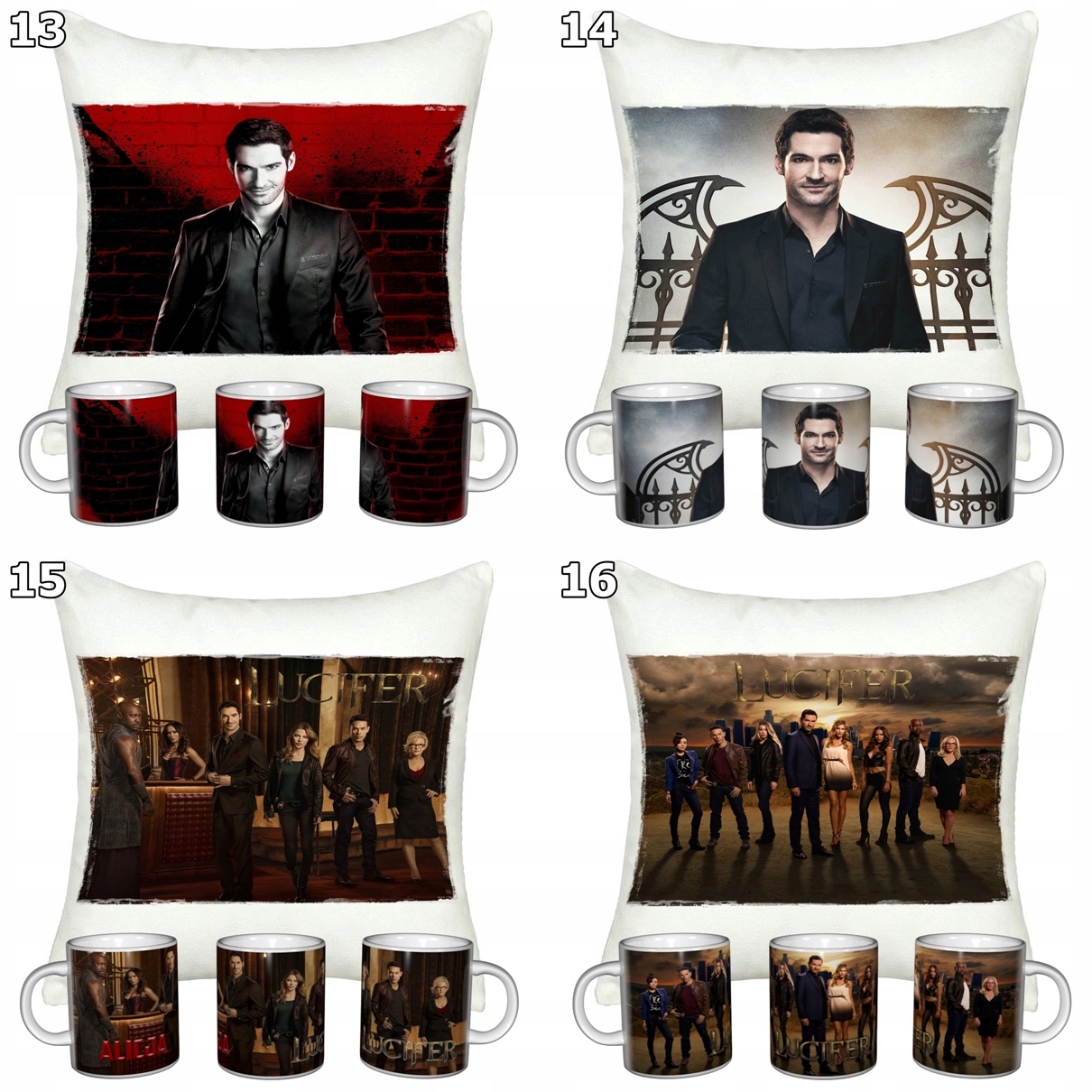 ZESTAW LUCYFER LUCIFER KUBEK + PODUSZKA + IMIE Tematyka, motyw Lucyfer