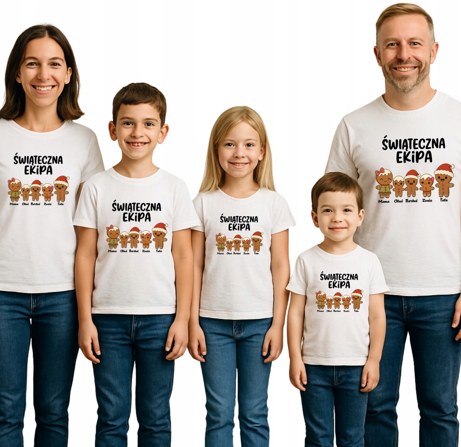 Sada 5 vánočních triček pro rodinu na Mikuláše – potisk R-s