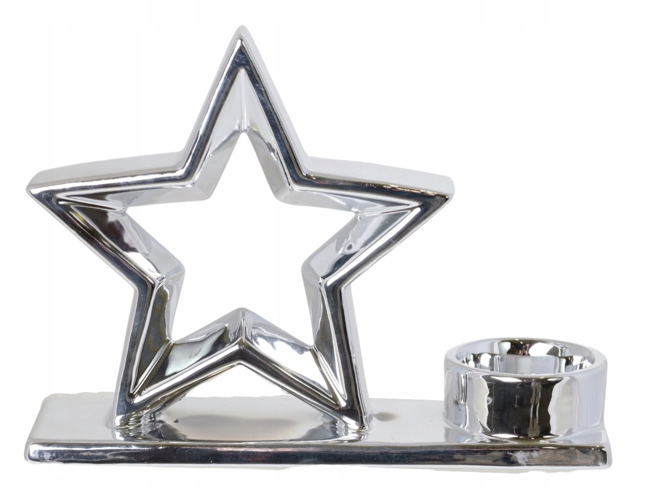 ŚWIECZNIK CERAMICZNY GWIAZDKA TEE LIGHT DEKORACJA ŚWIĄTECZNA NA PREZENT