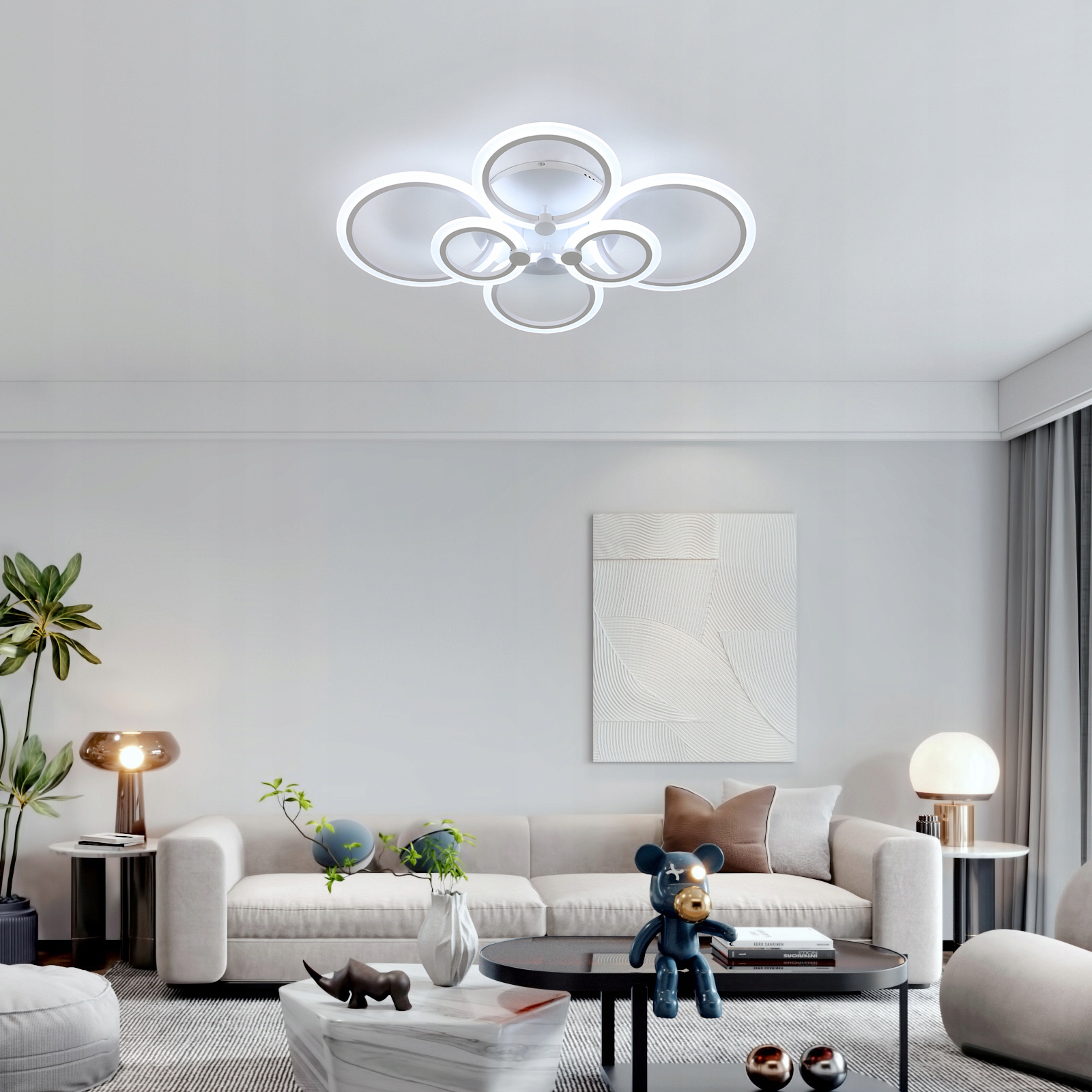 LAMPA SUFITOWA WISZĄCA LED ŻYRANDOL RING NOWOCZESNA 72W 6000K DO SALONU Rodzaj lampy Sufitowe - wiszące