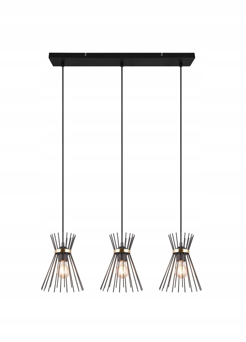 Trojitá závesná lampa čierna/zlatá Rod 3xE27 40W Dizajnová Rl