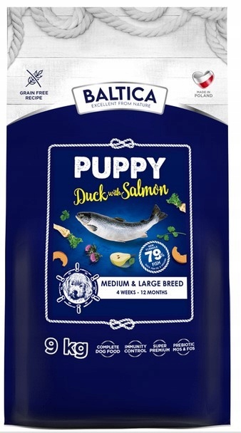 Baltica Excellent Puppy Duck with Salmon dla dużych ras 9kg