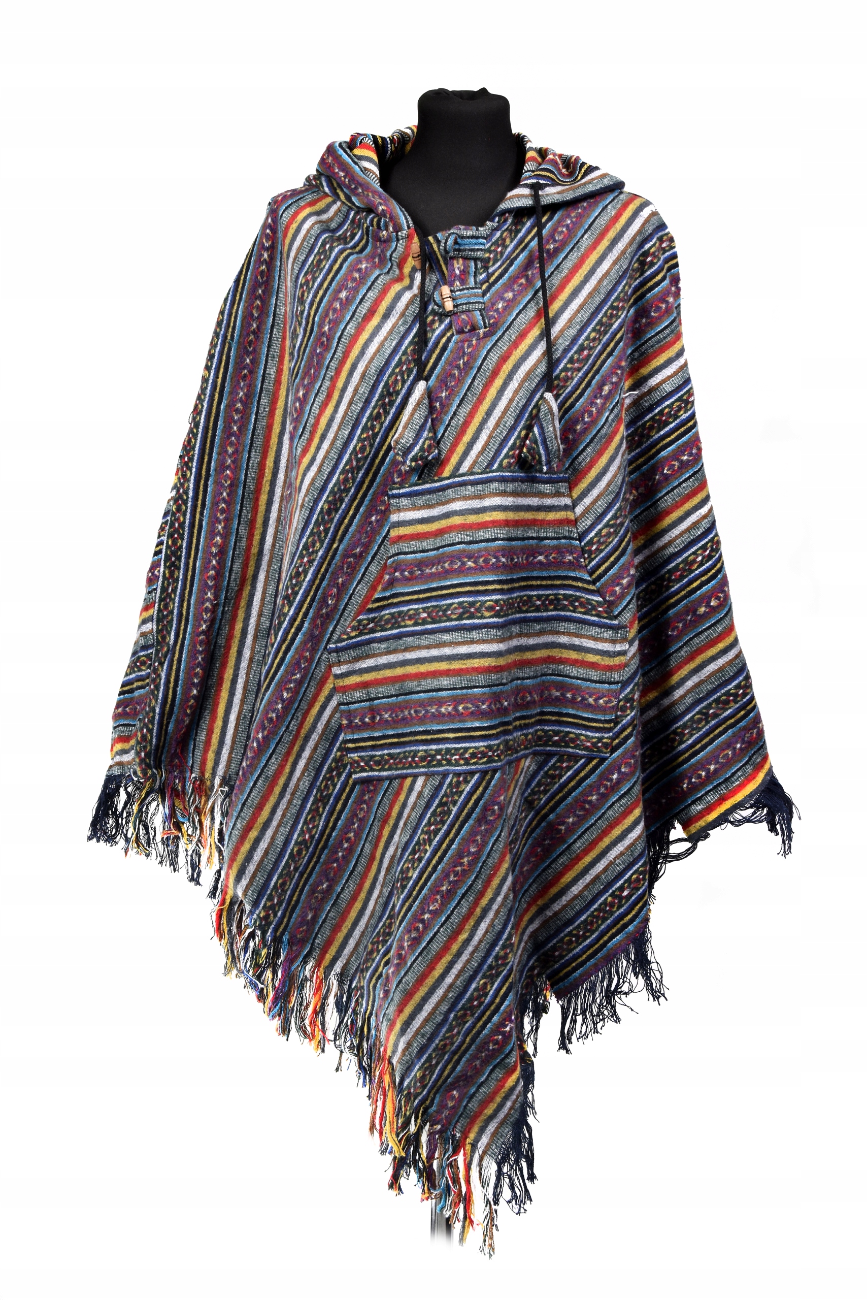 Nepálské duhové Pončo Etno orient Pled