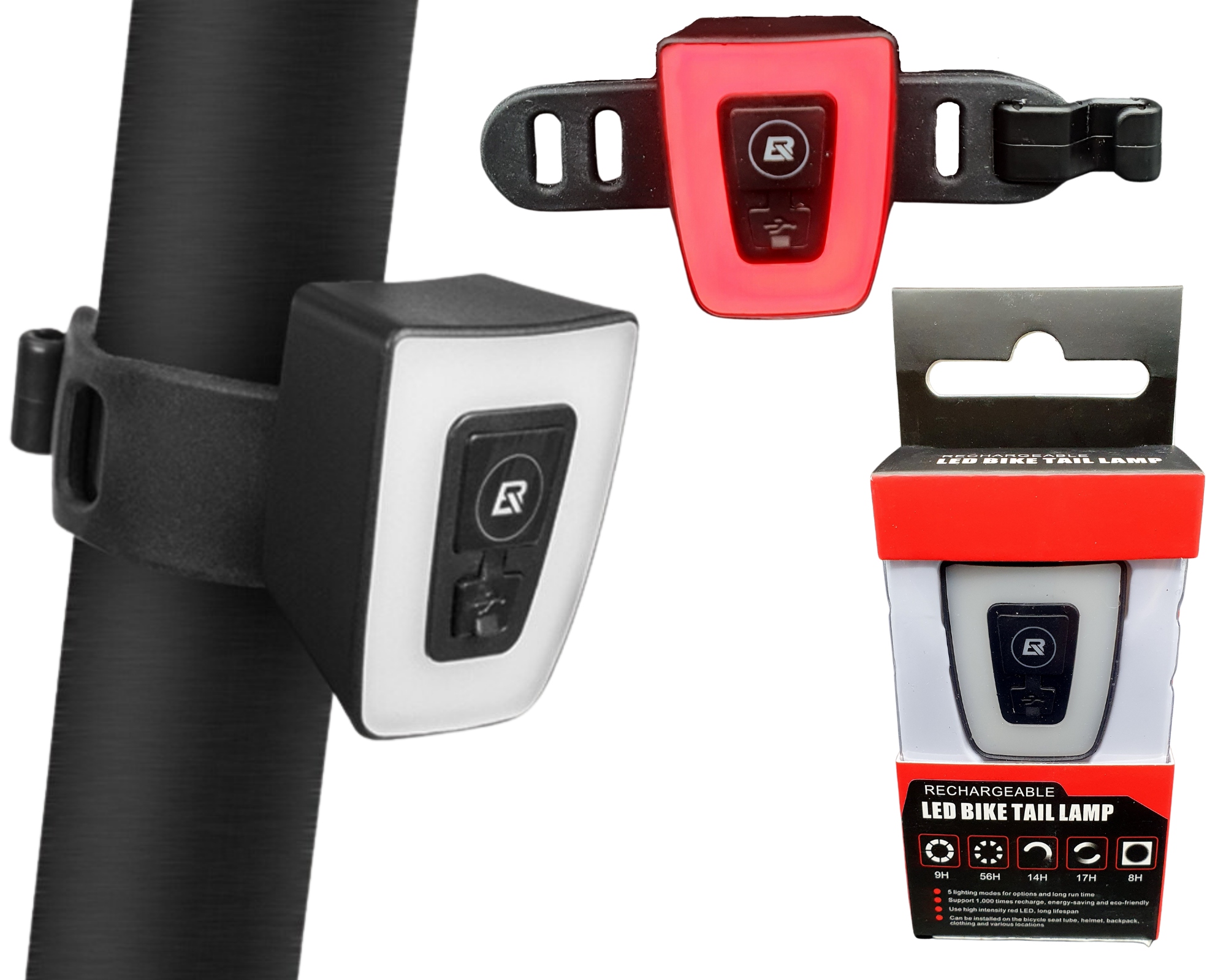 

Tylna lampka Led Rockbros Usb 5w1 tył Wodoodporna