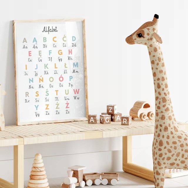 PLAKAT EDUKACYJNY OBRAZEK ALFABET LITERY MONTESSORI NAUKA SZKOŁA 30x40 Marka inna marka