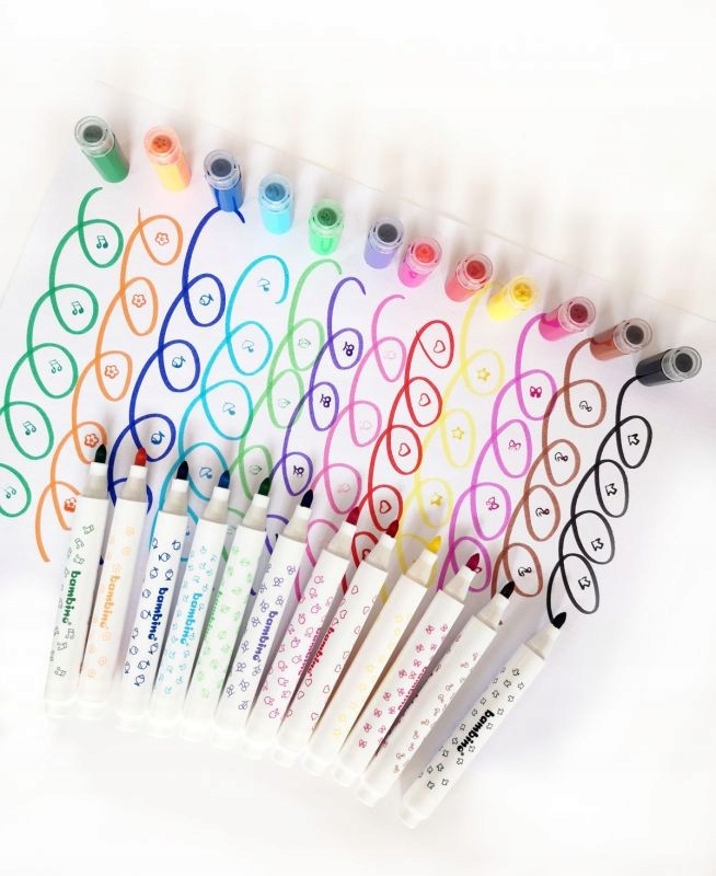 FLAMASTRY ZE STEMPELKAMI 12 kol. BAMBINO STANDARD Marka Bambino