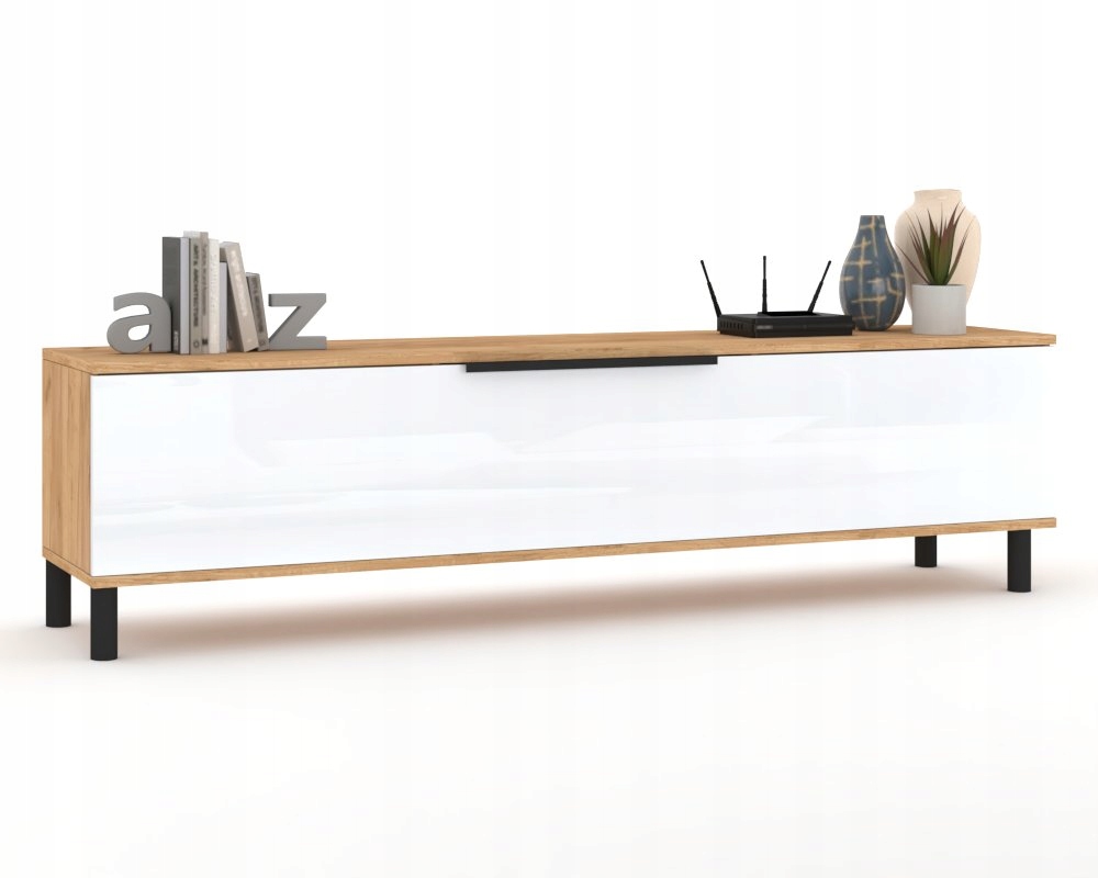 Stojící Rtv skříňka Komoda do obývacího pokoje s držákem Simply Craft Bílá 120