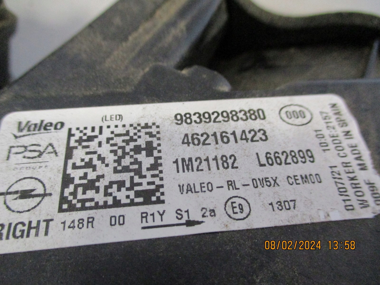 light OPEL ASTRA L VI HB 9839298380 right