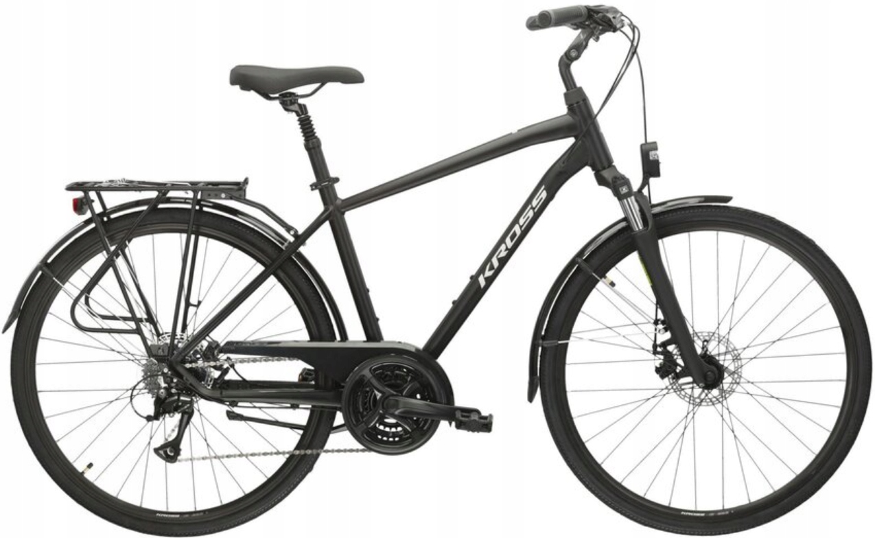 Rower trekkingowy Kross Trans 3.0 28" rama 19" czarny Shimano 21 biegów