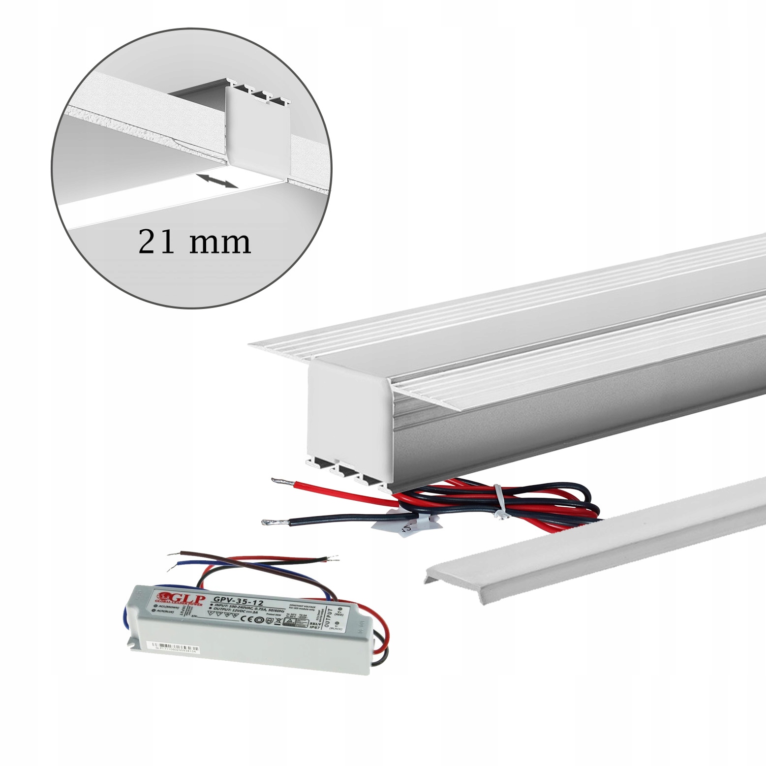 Oprawa LED wpuszczana 120cm do zagipsowania (21mm)