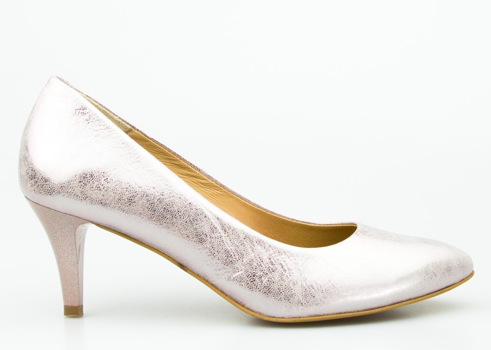 Stříbrné Lodičky Kožené Třpytivé 37