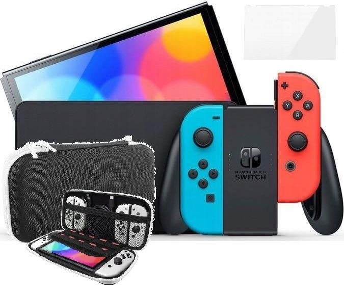 Konsola Nintendo Switch Oled Neon Blue Red+ zestaw
