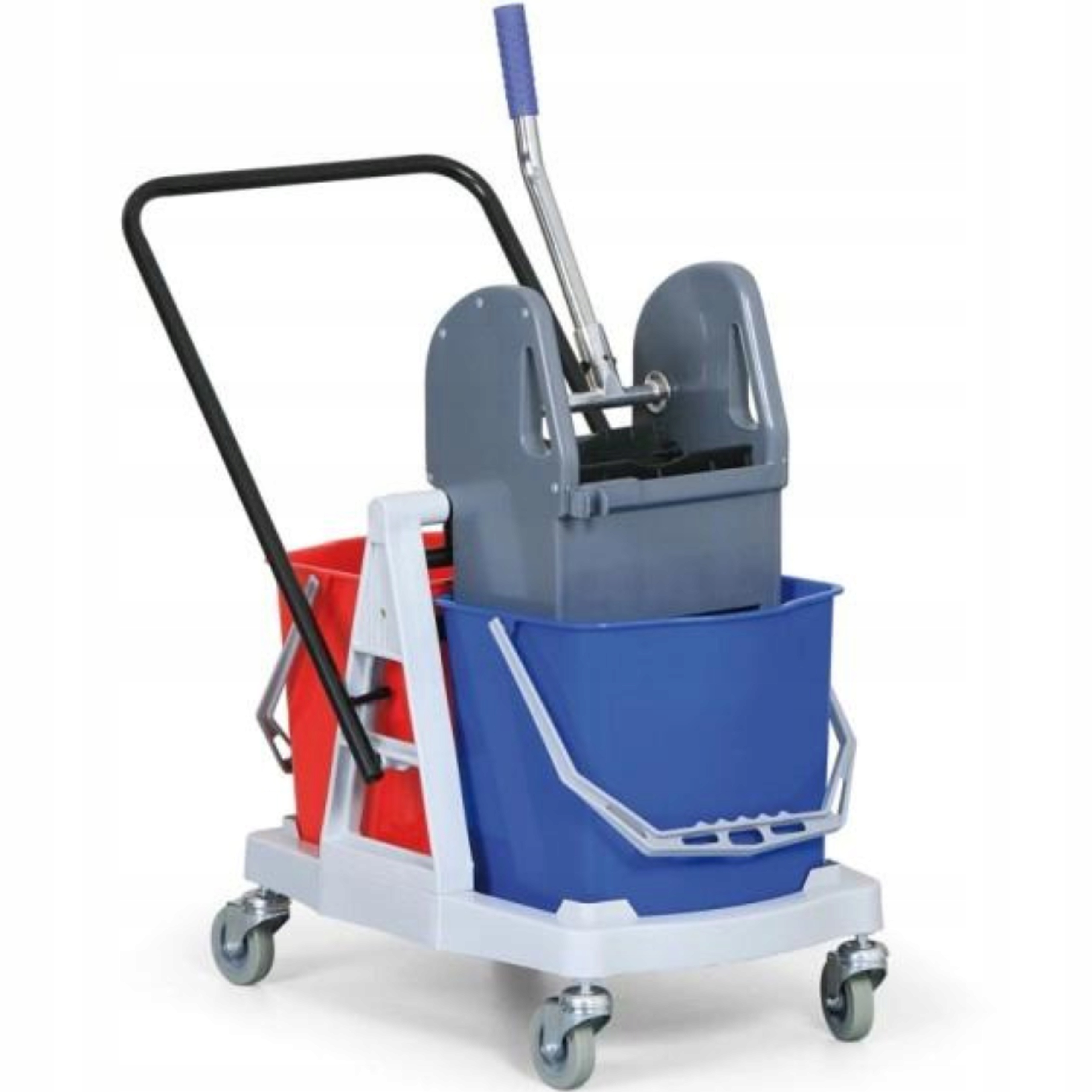 Levně Dvoukbelíkový úklidový vozík s lisem 2x17 l Merida HFW102