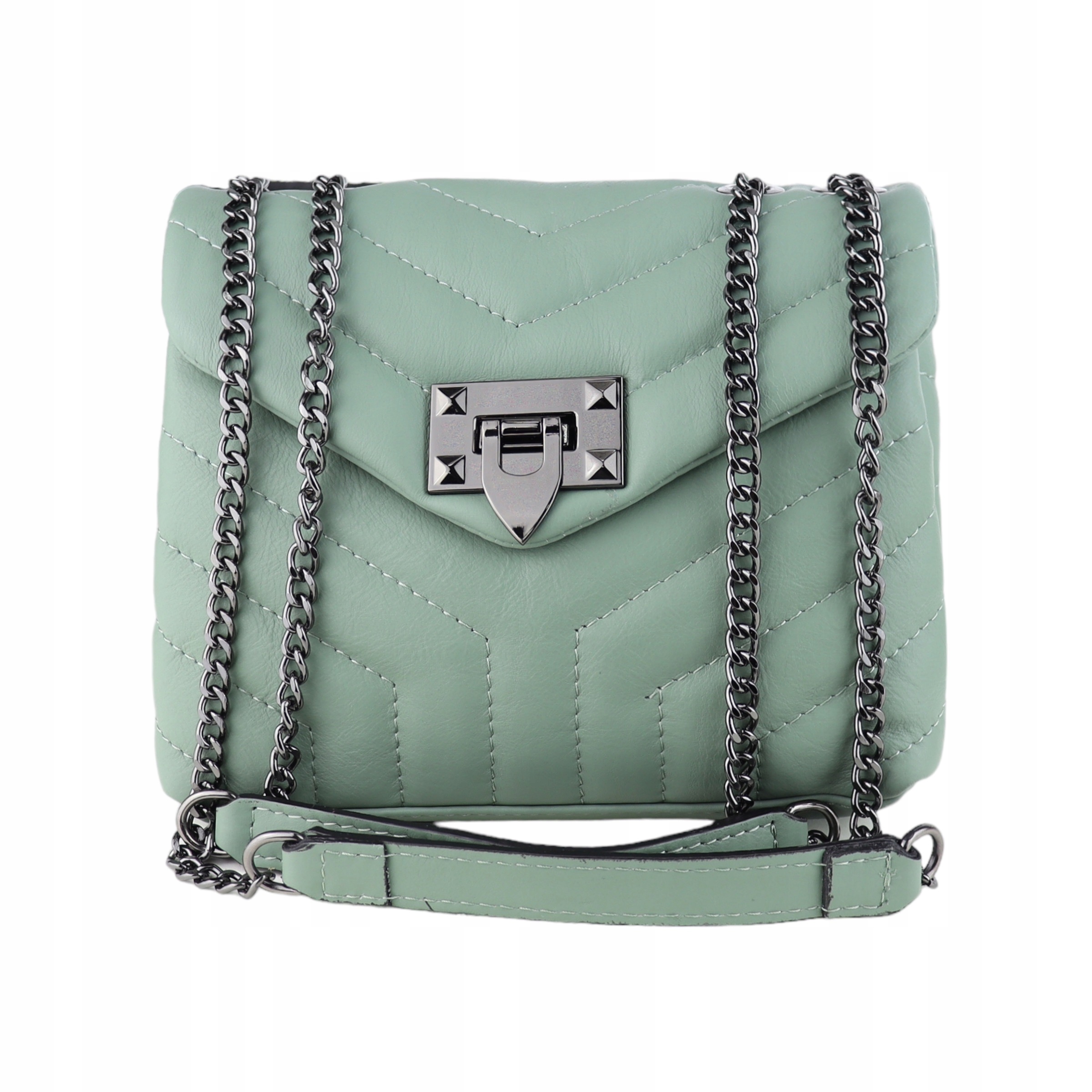 Lícová kabelka z přírodní kůže Candi Mini Mátová