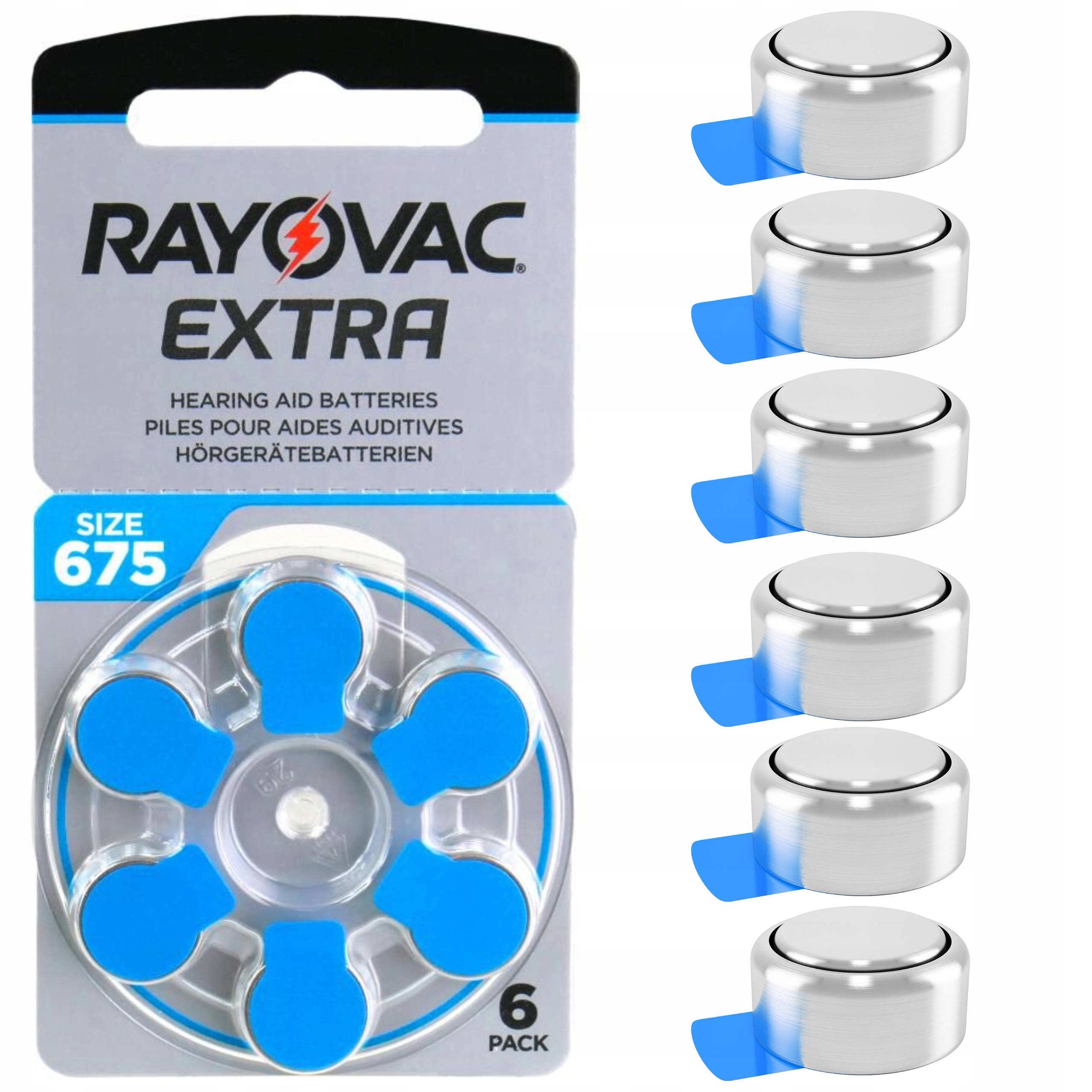 

6x Baterie Rayovac do aparatów słuchowych 675 Mf