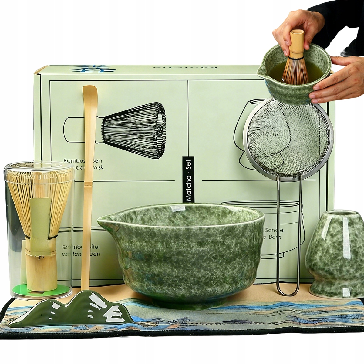Bambusowy Zestaw Prezentowy Do Herbaty Matchy Chashaku Trzepaczka Łyżka