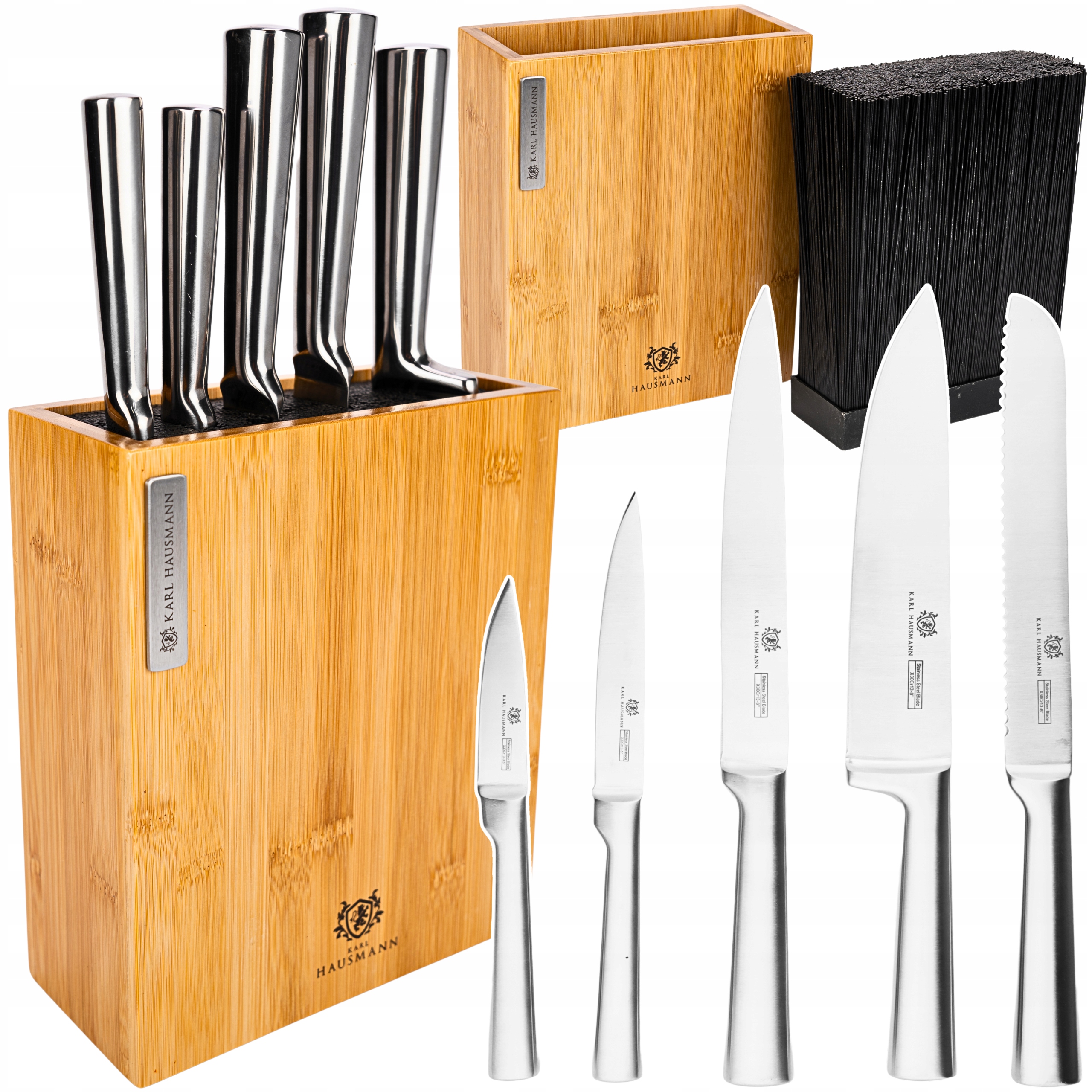 Nože V Bloku Sada Kuchyňských Nožů 5 Ks. Blok Na Nože S 5 Noži