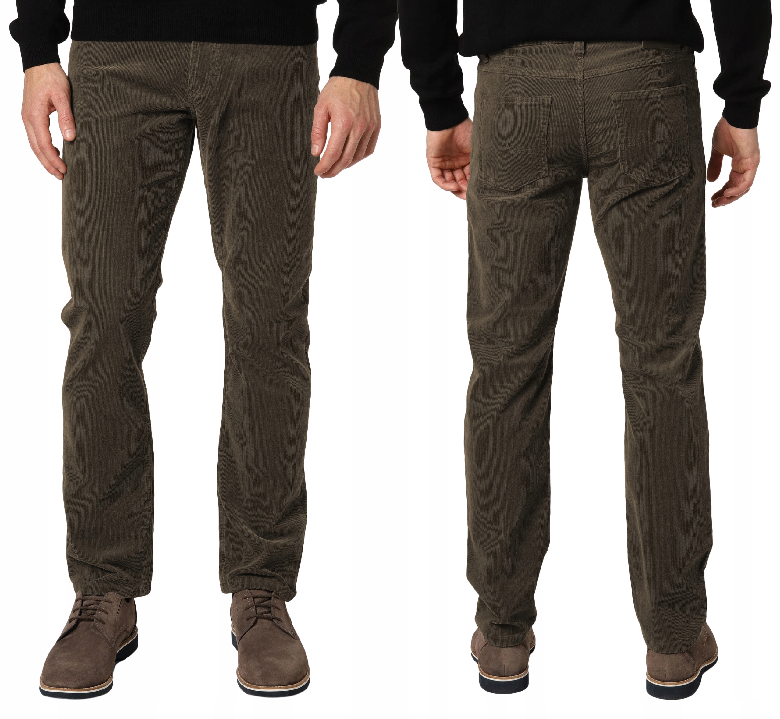 Spodnie Sztruksowe Męskie Sztruksy Bawełniane Prosta Nogawka MS004 W35 L32