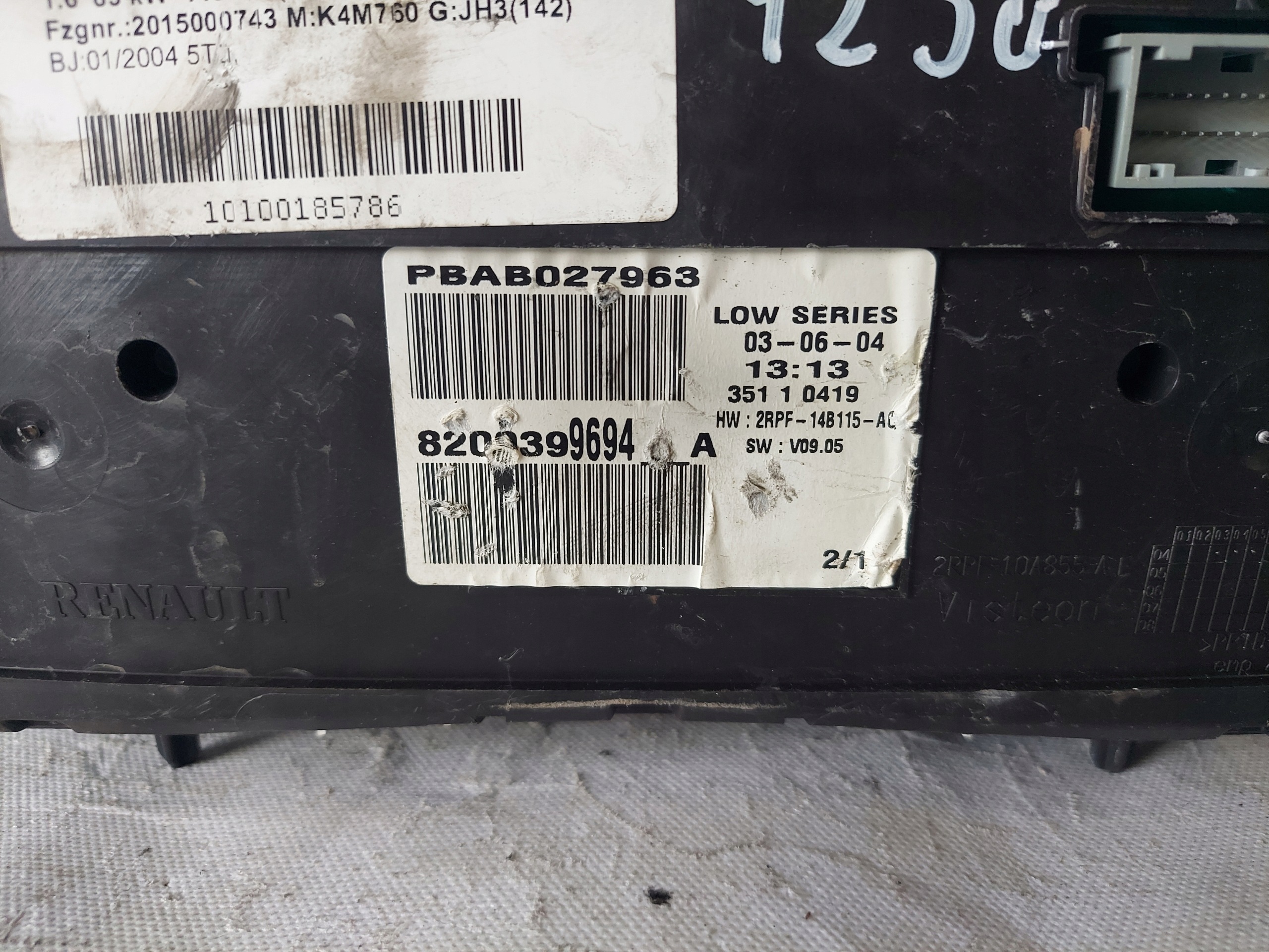 dials clock MEGANE II 1.6 16V 8200399694