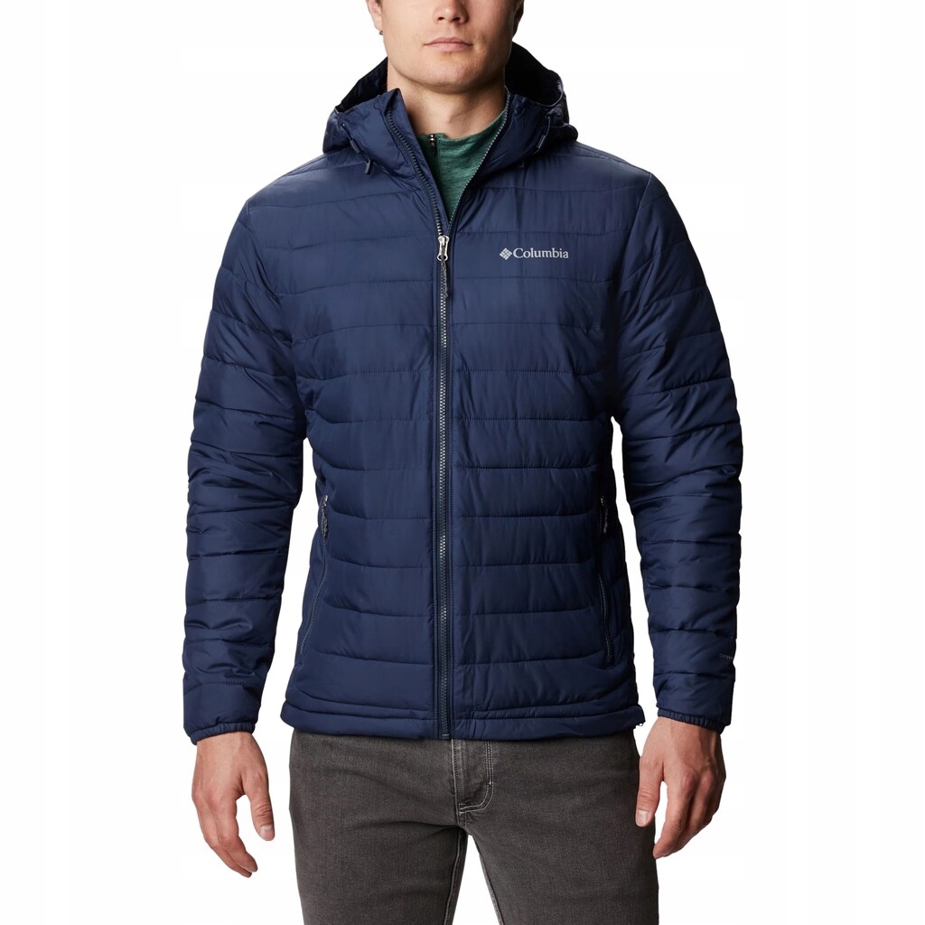 Prošívaná bunda Columbia Powder Lite Hooded Jacket Collegiate Navy XXL