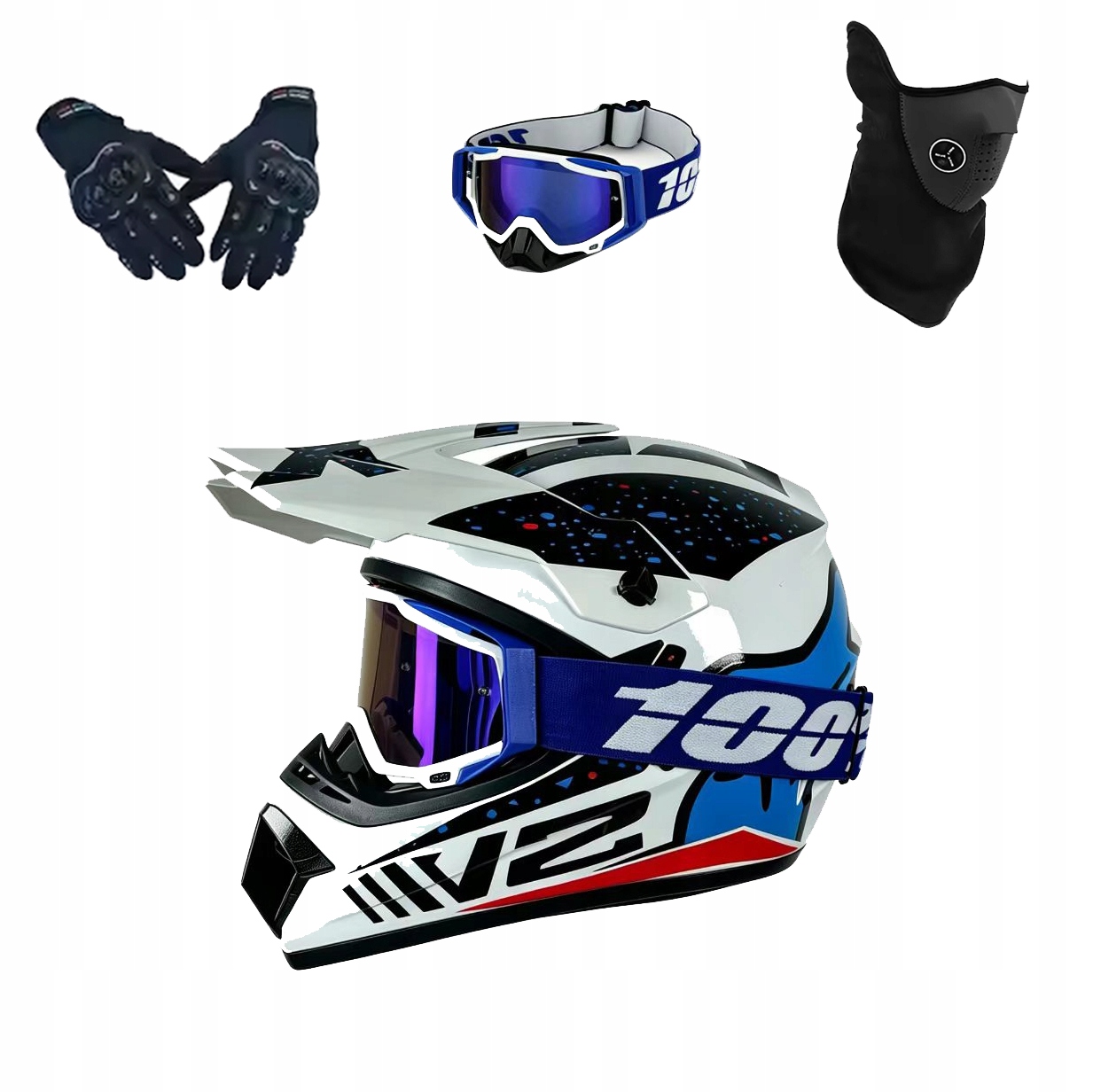 Helma Na Elektrickou Koloběžku Cross Enduro Quad Bmx Helma Brýle Rukavice S