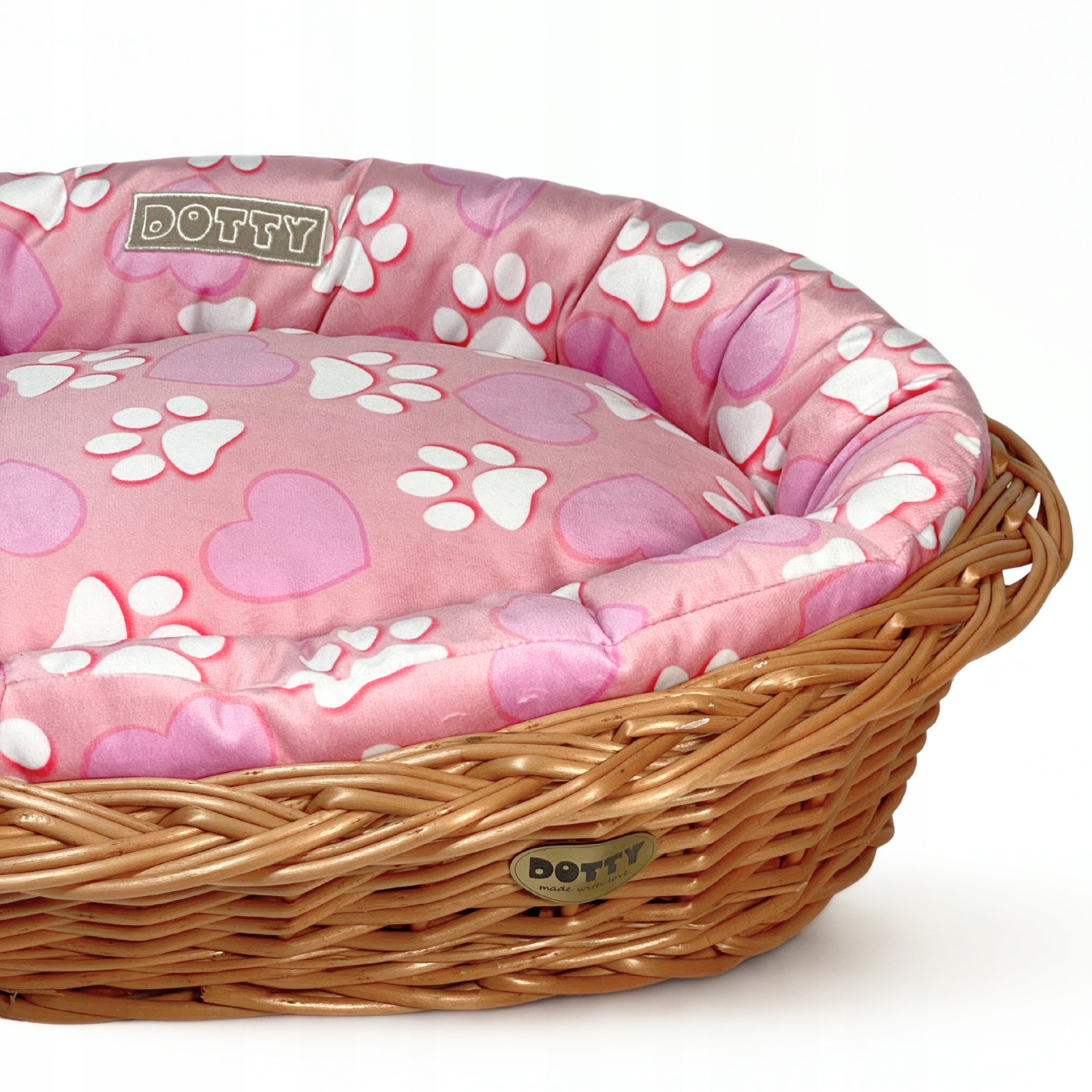 Pelíšek pro psa kočku, proutěný košík s pelíškem Dotty