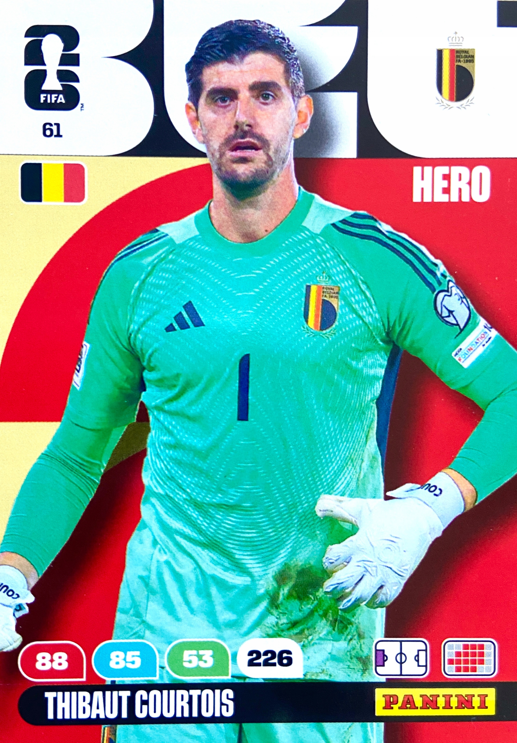 Panini Fifa World Cup 2026 karta piłkarska Hero 61 Thibaut Courtois Belgia