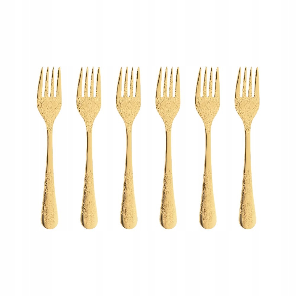 Villa Italia Sada kusů vidliček na dorty Antique Gold