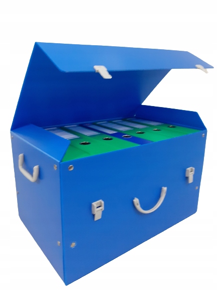 

Pudło na segregatory 500x320x290 niebiesko-szare