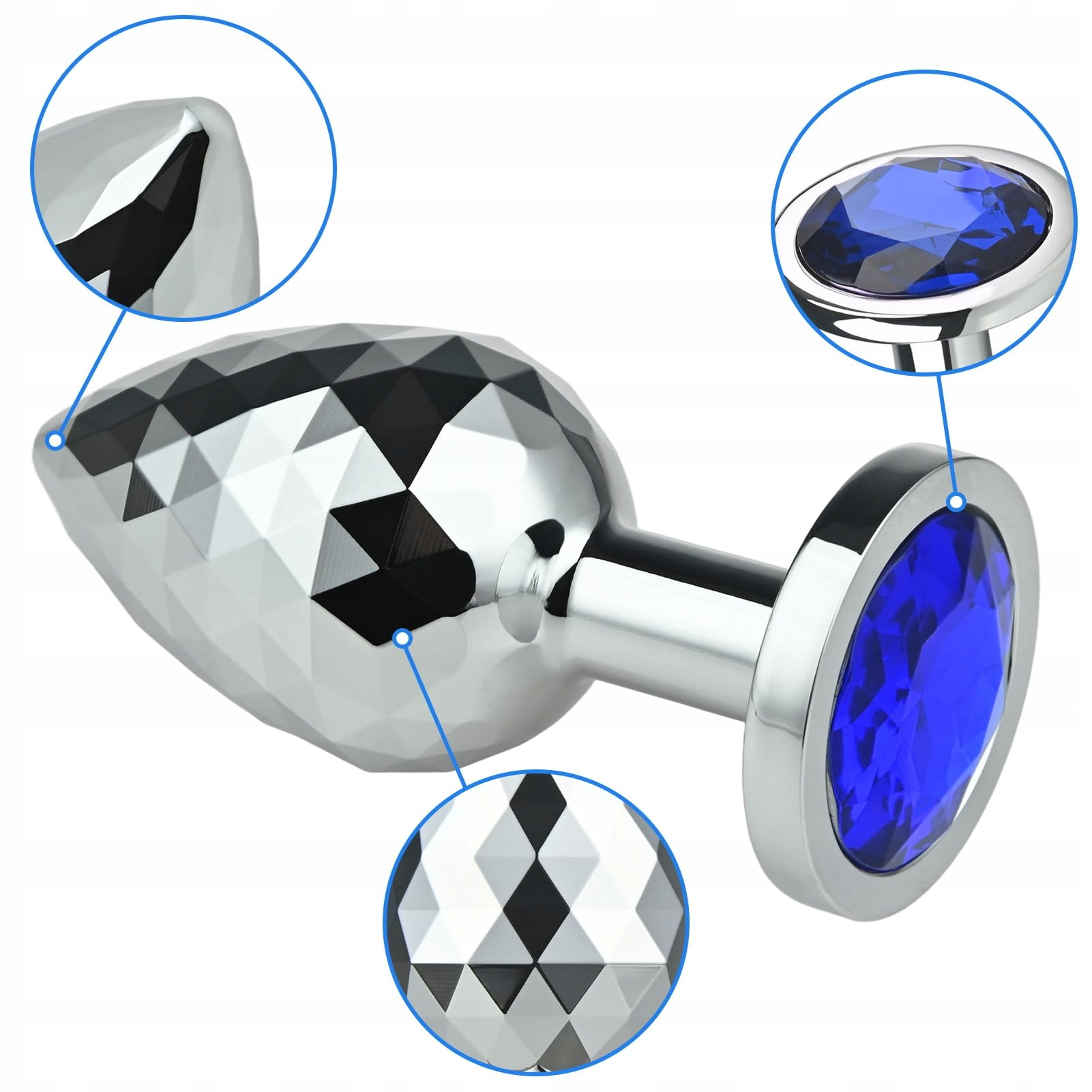 SXOVO Korek Analny Metalowy Z Diamentem Dla Kobiet i Mężczyzn (M) — miniatura 2