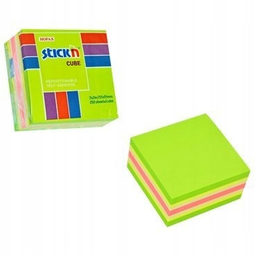 

Bloczek Stick'n 51x51mm zielony-mix neon i pastel