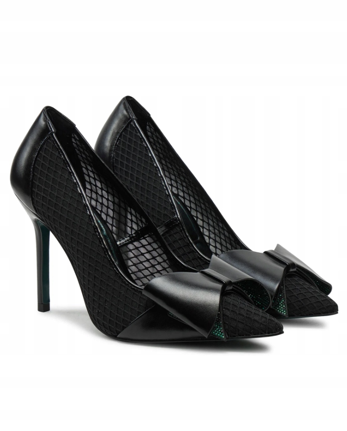 Lodičky Na Jehlovém Podpatku S Mašličkami Černé Elegantní Aldo Wicked Vel. 40