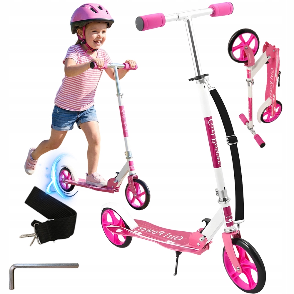 Hulajnoga Dziecięca Składany Mały Pocieszenia Bezpieczeństwo Różowy