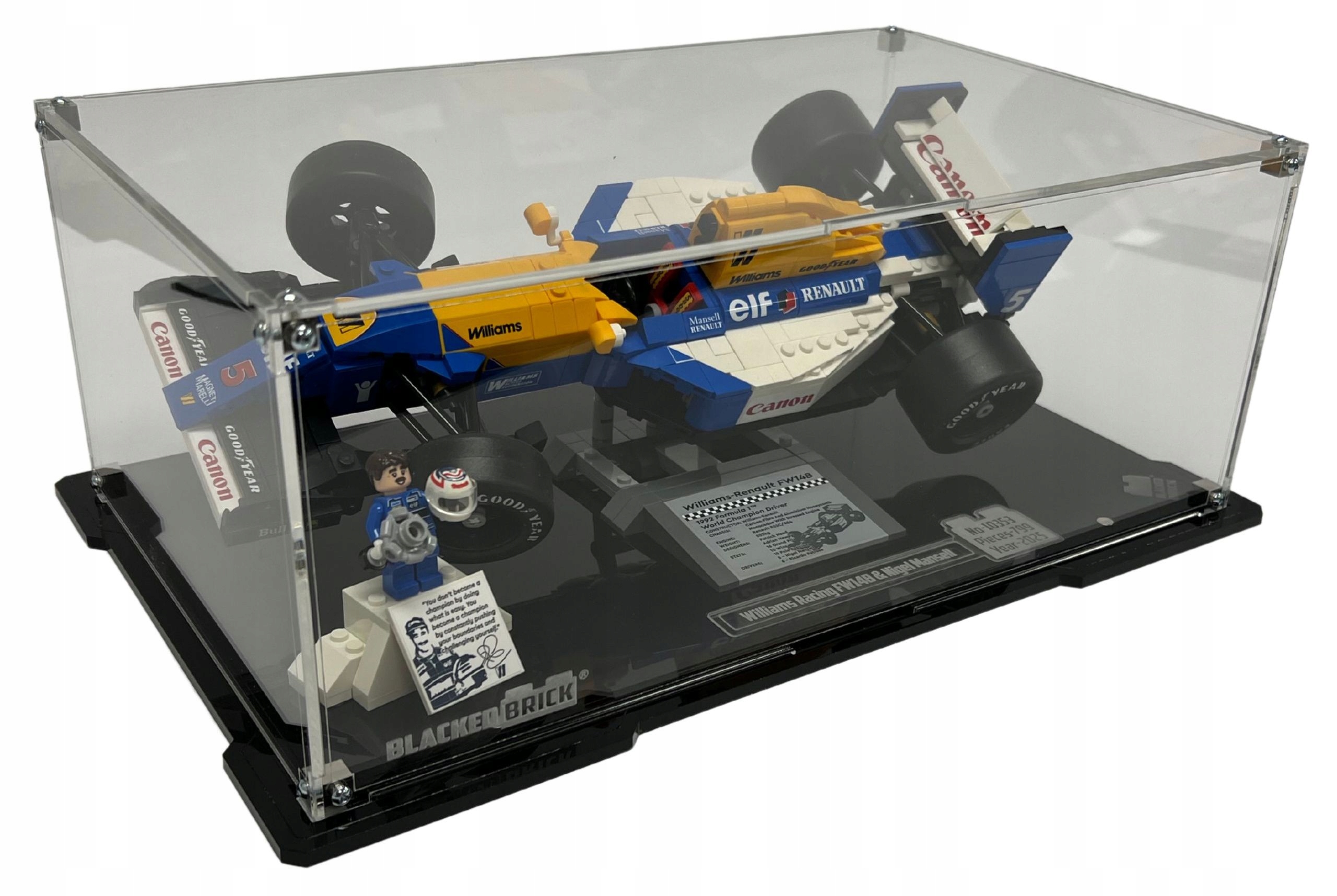 Vitrína Blacked Brick pre Lego 10353 Icons Williams Racing a Nigel Mansell