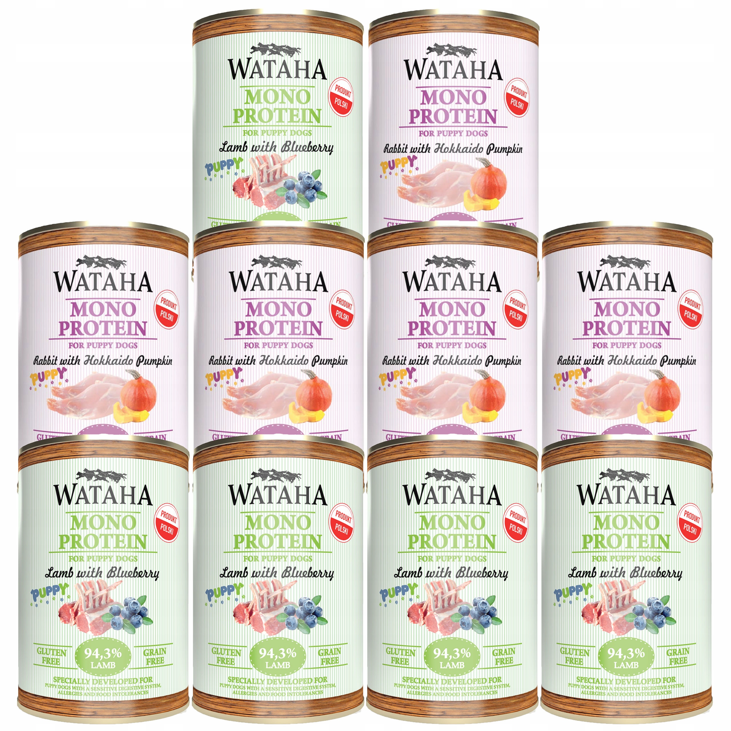 Wataha Mono Puppy krmivo pro štěňata Mix chutí 10 x 400 g