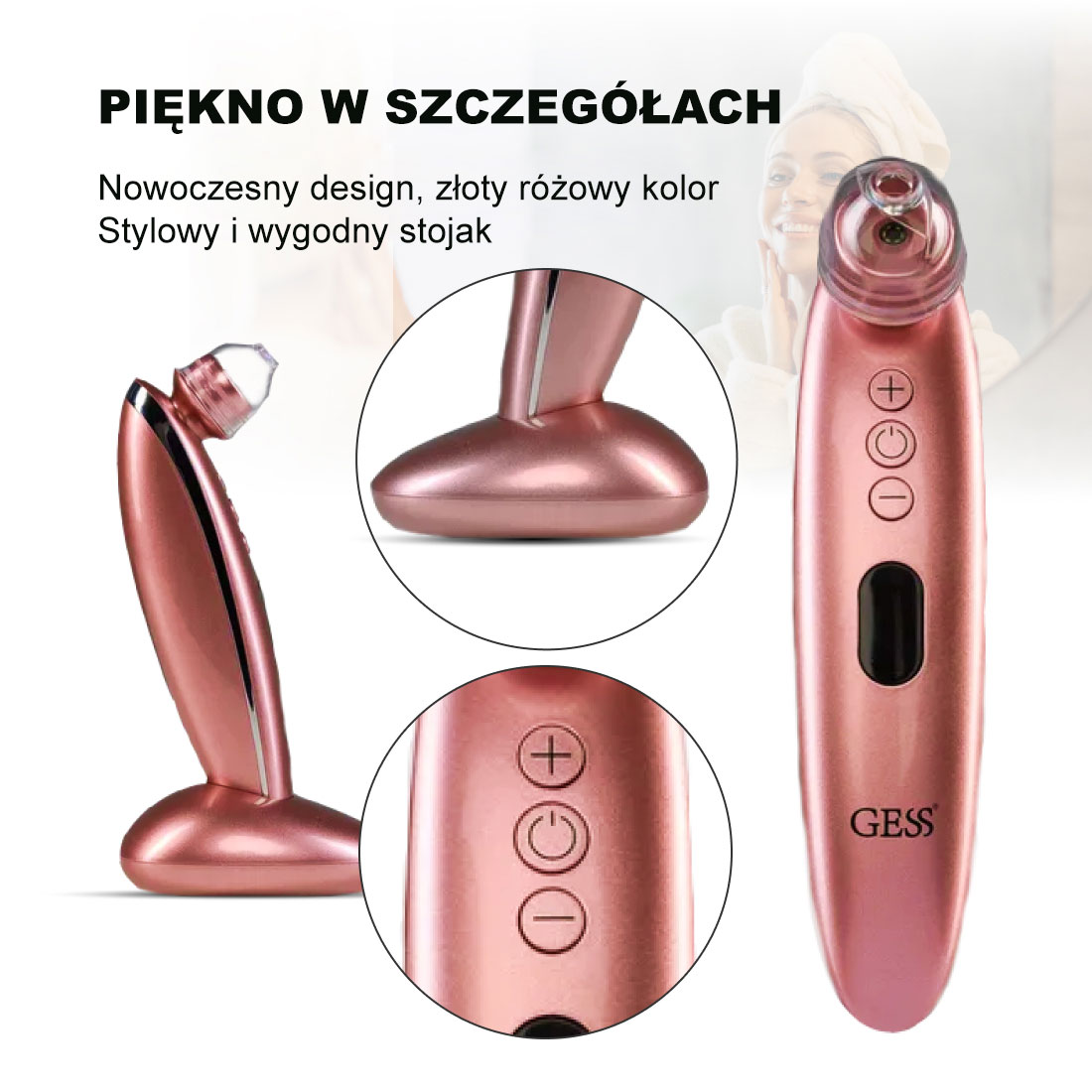 Odkurzacz, Usuwanie zaskórników, Wągry Dłutka na zaskórniki, kamerą, GESS Stan opakowania oryginalne