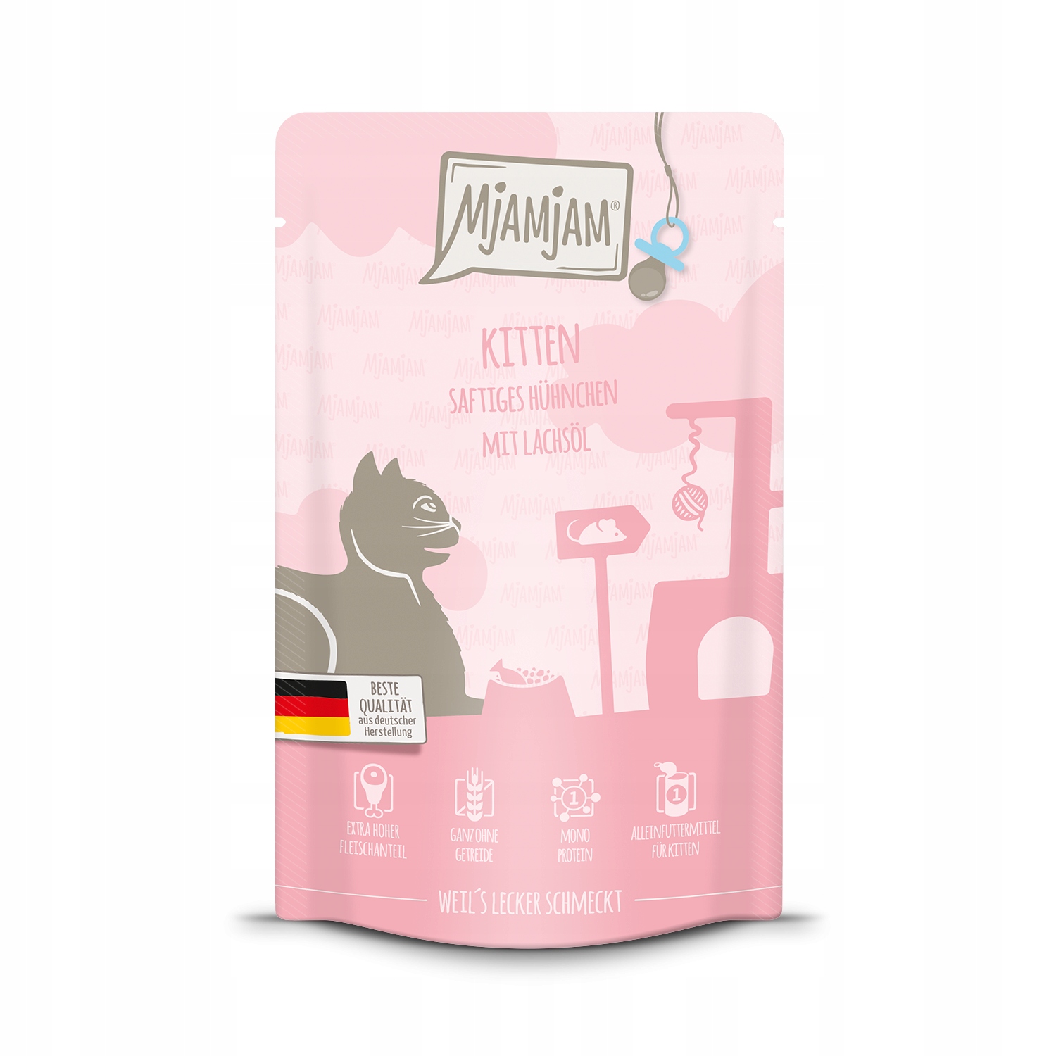 5x Mjamjam Kitten Kuře s olejem z lososa 125 g sáček