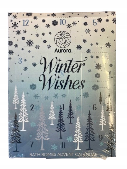 Адвент-календарь Aurora Winter Wishes, 12 шипучих шаров для ванны по 30 г, 4 аромата