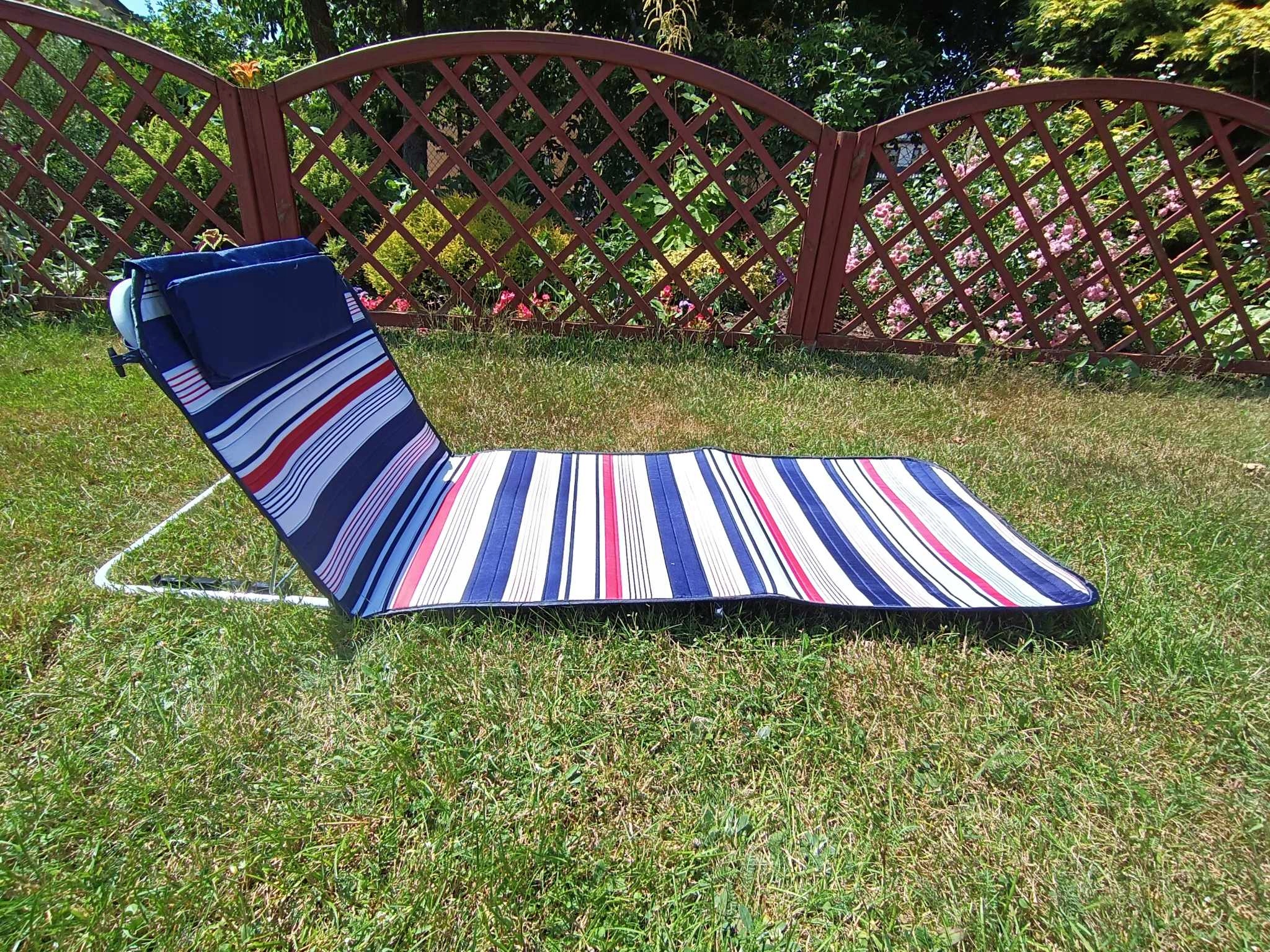 MATA NA PLAŻĘ KOLOR MARYNARSKI SKŁADANA Z OPARCIEM Model EV503 BU